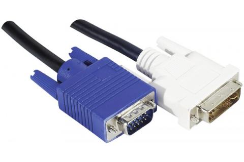 Dvi-A to VGA HD15 M Single Link cord- 1.80 m