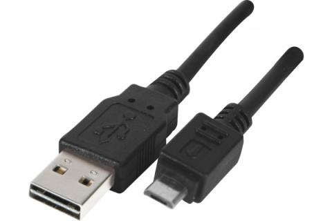 Usb 2.0 a to micro b 5-pin reversible cord black- 2 m