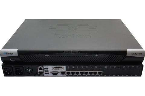 8-port KVM-over-IP switch, 1 remote user, 1 local user, virtual media, dual powe