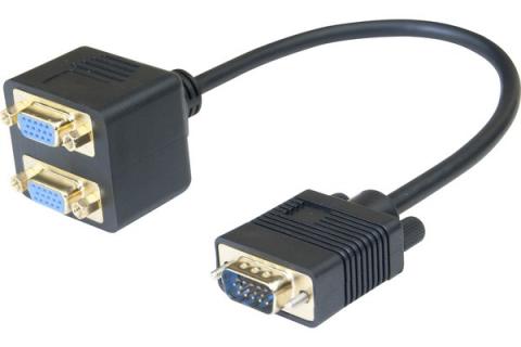 Vga male to 2 vga female adapter cable- 30 cm