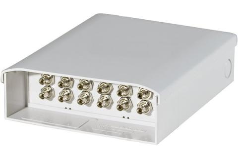 Fiber optic distribution box - 12 ST adapters