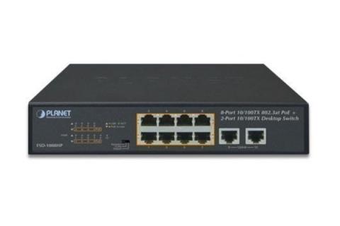 PLANET 8-Port 10/100Mbps 802,3at PoE Desktop Switch