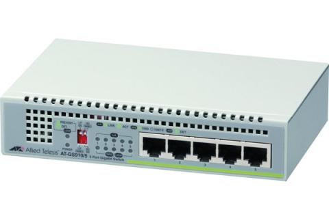 5 port 10/100/1000TX unmanaged switch with internal power supply EU Power Adapte