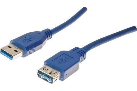 Usb 3.0 extension cord a / a blue - 1 m