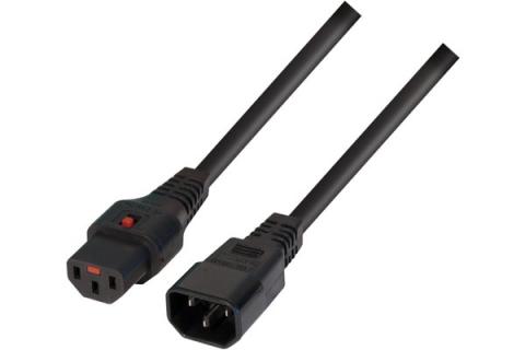 Power extension cord with locking system black- 3 m