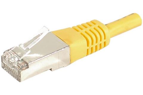 DEXLAN Cat6A RJ45 Patch cable F/UTP yellow - 0,5 m