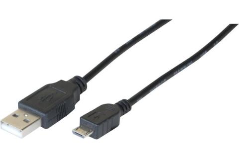 Usb 2.0 entry level a to micro b cord Black-3,0 m
