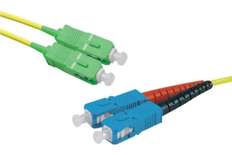 SC-APC/SC-UPC duplex singlemode OS2 9/125 Fiber patch cable yellow - 10 m