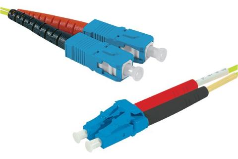 SC-UPC/LC-UPC duplex HD single OS2 9/125 Fiber patch cable yellow - 3 m