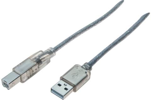 USB 2.0 A/B cord Translucent- 3 m