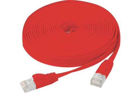 Cat6 RJ45 Flat patch cable U/FTP snagless red - 10 m