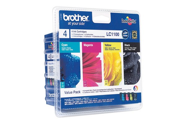 Pack cartouche BROTHER LC1100VALBP- Noir + 3 couleurs