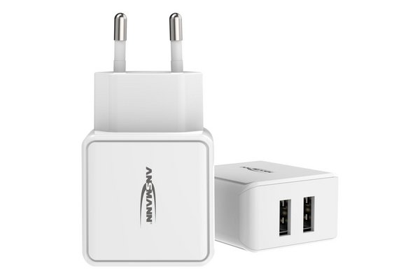 WALL USB CHARGER 2 PORTS 2.4A