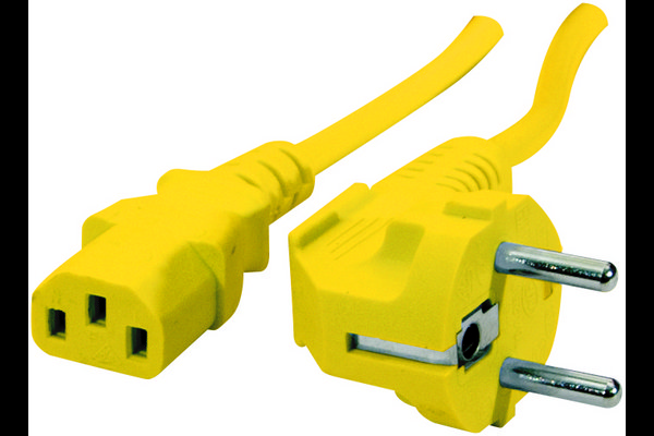 AC Power cord 2 P + GND Yellow - 1.80 m