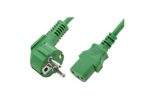 AC Power cord 2 P + GND Green - 1.80 m