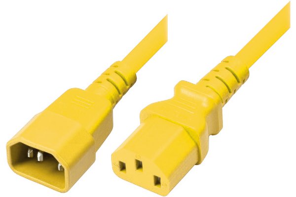 AC Power extension cord monitor/UPS Yellow - 1.80 m