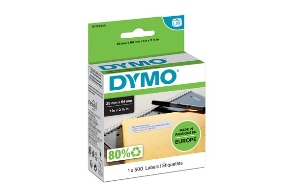 DYMO Rouleau de 500 étiquettes adresse 25 x 54 mm