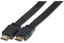 Cordon HDMI haute vitesse plat noir  - 2,0m
