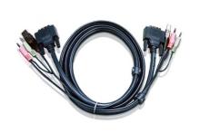 Aten 2L-7D05UD cordon KVM DVI/USB/Audio Dual Link - 5M