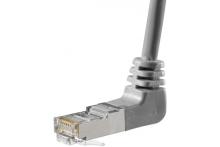 Cat5e RJ45 Patch cable F/UTP angled up grey - 0,7 m