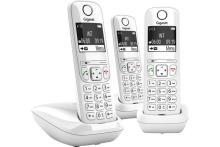 Gigaset AS690 TRIO téléphone DECT blanc - base + 3 combinés