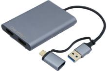 Carte écran USB 3.0 double HDMI 4k + 1080p sur USB-A + Adapt.USB-C