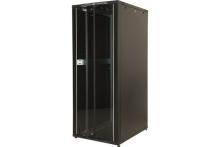EKIVALAN Cabinet Eco 32U 800x800 2 glass, metal, 2 sides, 4Mts, Black