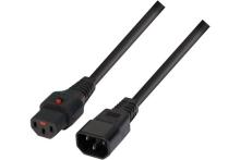 Power extension cord with locking system Black-2 m