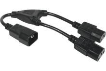 Power Y cord Black- 0.30 m