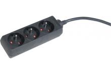 DEXLAN Power Strip with Switch+0,80m Cable- 3 Outlets