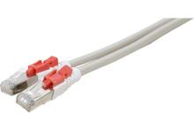 Cat6A RJ45 Patch cable S/FTP with locking system grey - 0,5 m