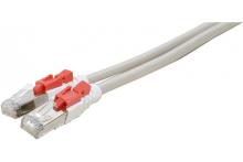 Cat6A RJ45 Patch cable S/FTP with locking system grey - 1 m