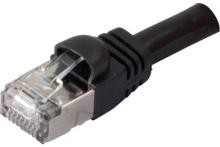 VoIP Cat6 RJ45 Patch cable S/FTP snagless black - 1 m
