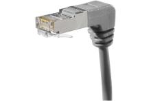 Cat5e RJ45 Patch cable F/UTP angled down grey - 1 m