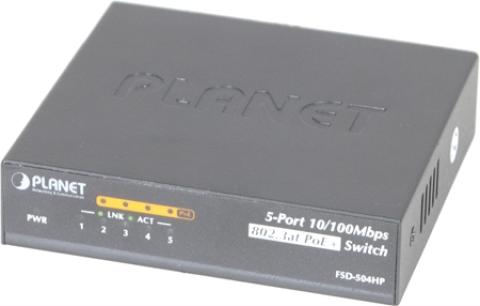 Planet FSD-504HP switch 5P 10/100 dont 4 PoE+ 802.3at 60W