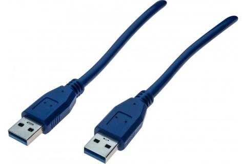 Cordon USB 3.0 type A / A bleu - 2,0 m