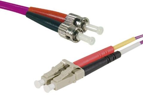 LC-UPC/ST-UPC duplex HD multi OM4 50/125 Fiber patch cable erika - 15 m