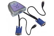 Mini KVM  2 ports VGA/USB avec câbles intégrés